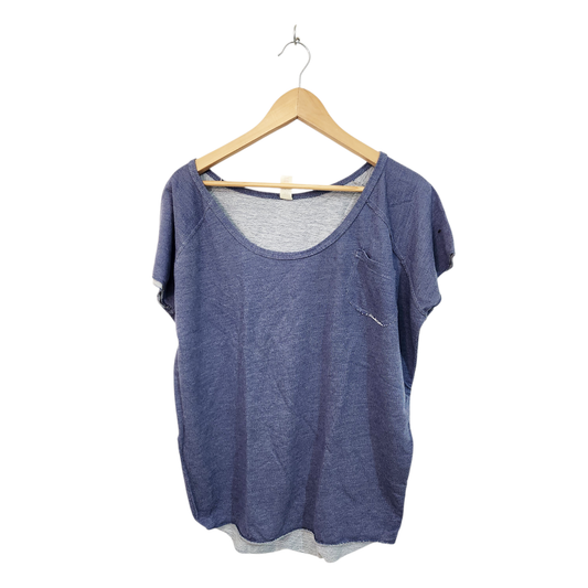 קטי שאנס | חולצה קצרה צבע כחול | לאישה מידה  XL