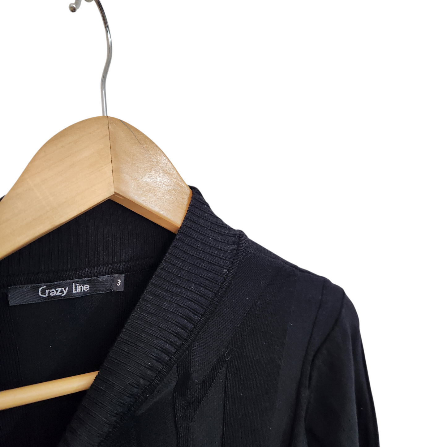 CRAZY LINE | L חולצה ארוכה שחורה לאישה מידה 3