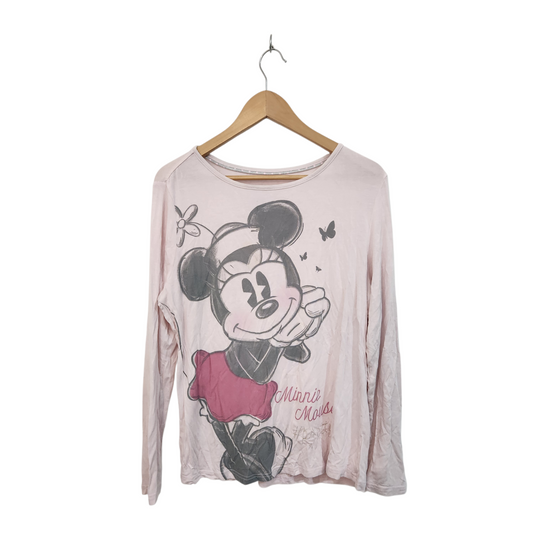 DISNEY | חולצה ארוכה ורודה מינימאוס לאישה מידה M