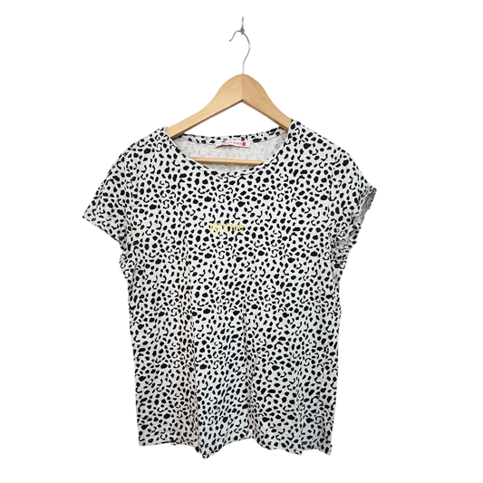 TAMNOON | חולצה קצרה מנומרת צבע אפור | לאישה מידה L