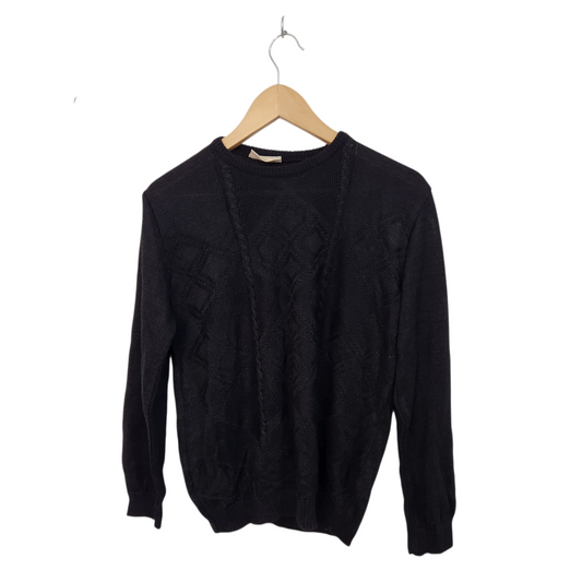 צ'יפס | חולצת סריג צבע שחור וינטג' | לאישה מידה S