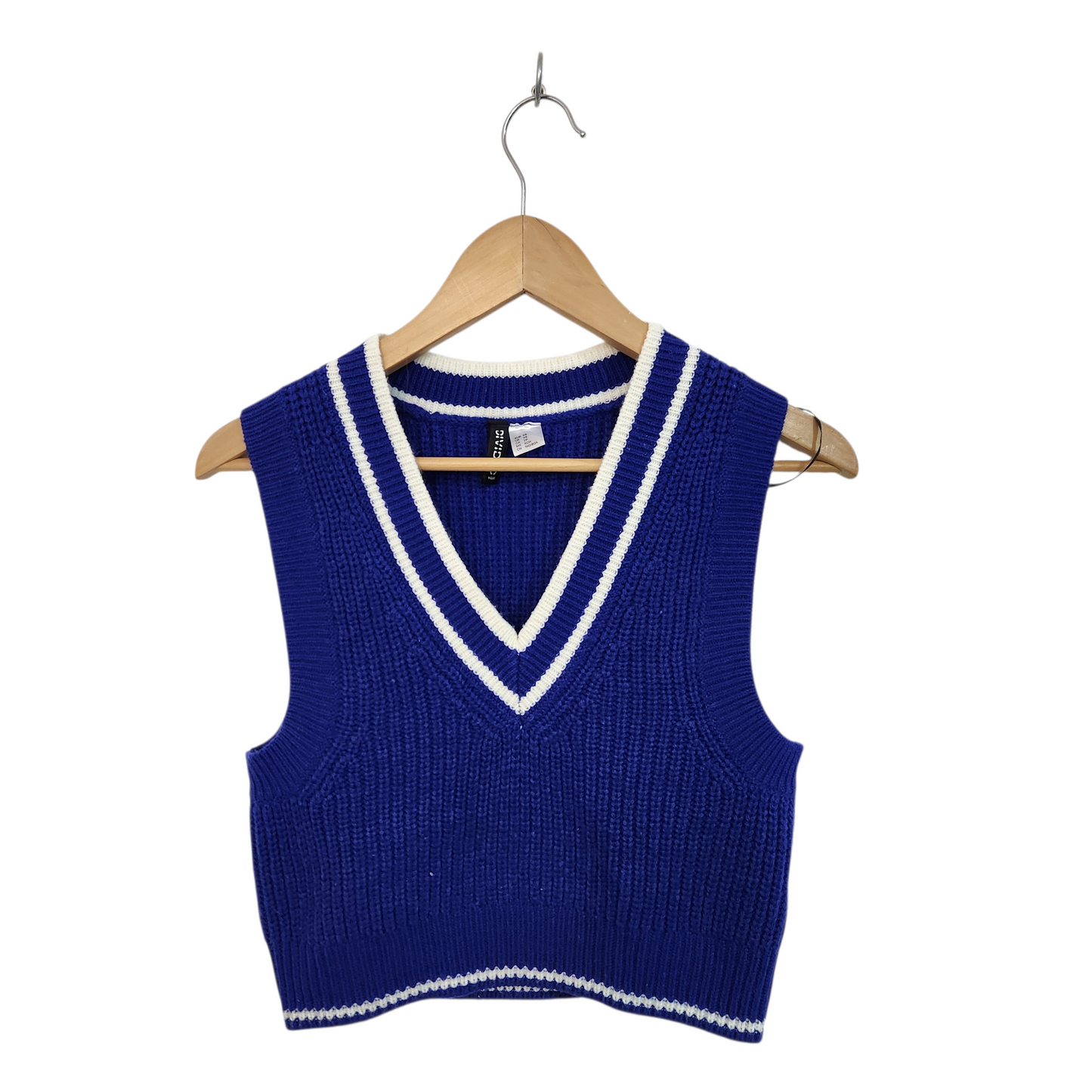 H&M | אפודה סרוגה צבע כחול | לאישה מידה XS