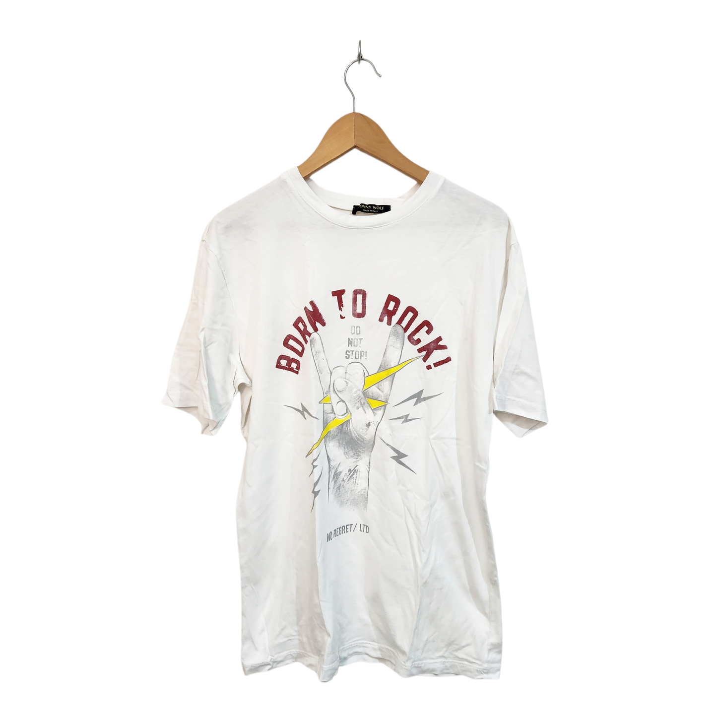 JONNY WOLF | חולצה קצרה צבע לבן | לגבר מידה L