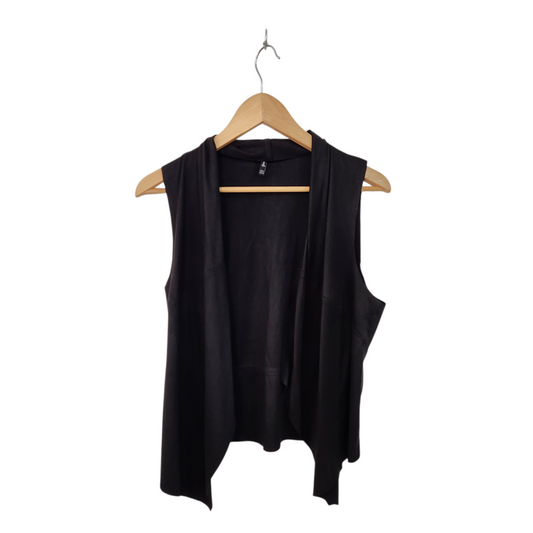 STRADIVARIUS | ווסט שחור דמוי זמש | לאישה מידה M