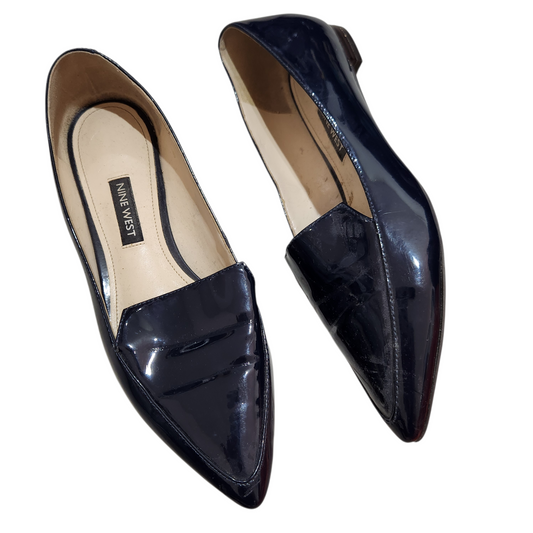 NINE WEST | נעלי נשים מבריקות צבע כחול כהה | מידה 36