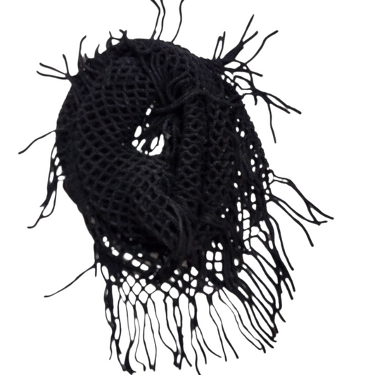 צעיף לולאה סרוג צבע שחור