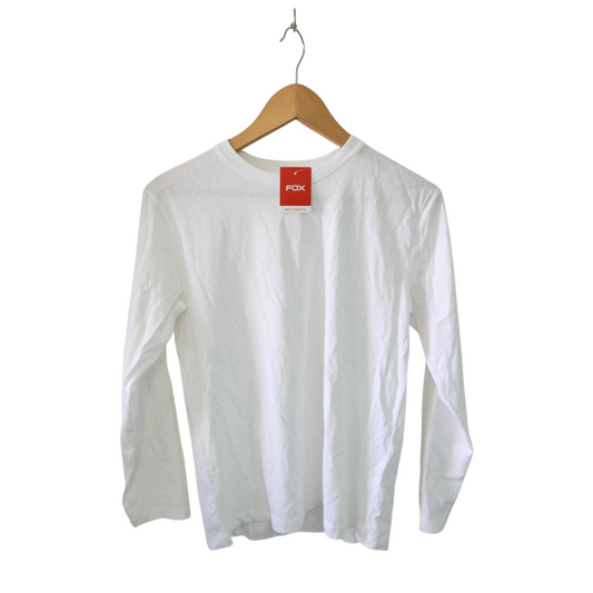 FOX | חולצה ארוכה דקה צבע לבן | לילדים גיל 14 | חדשה עם תווית