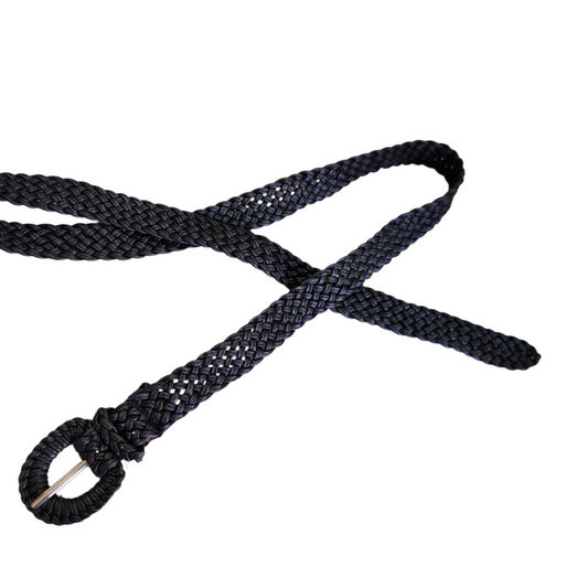 חגורת צמה שחורה