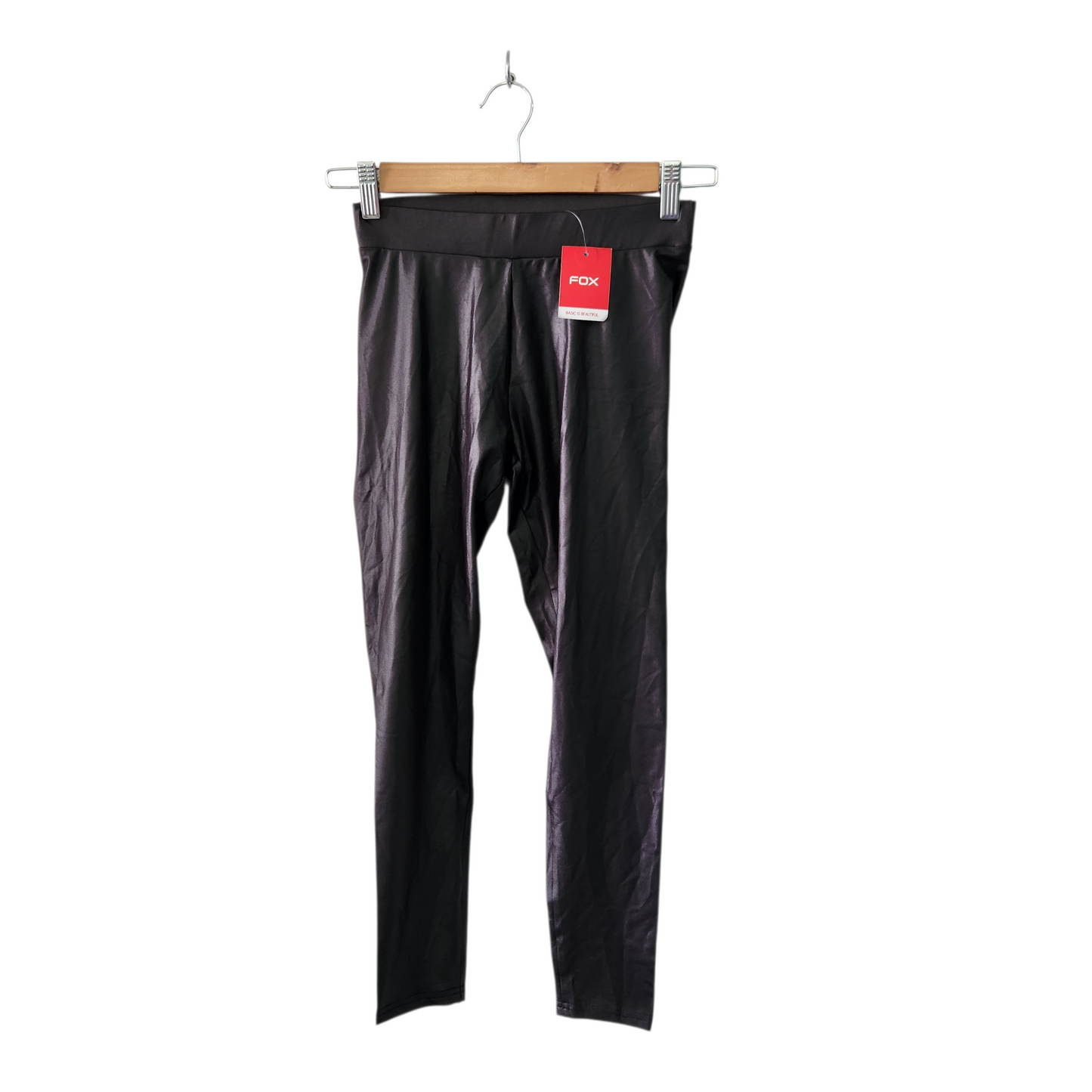 FOX | טייץ מבריק צבע שחור | חדש עם תווית | לאישה מידה XP