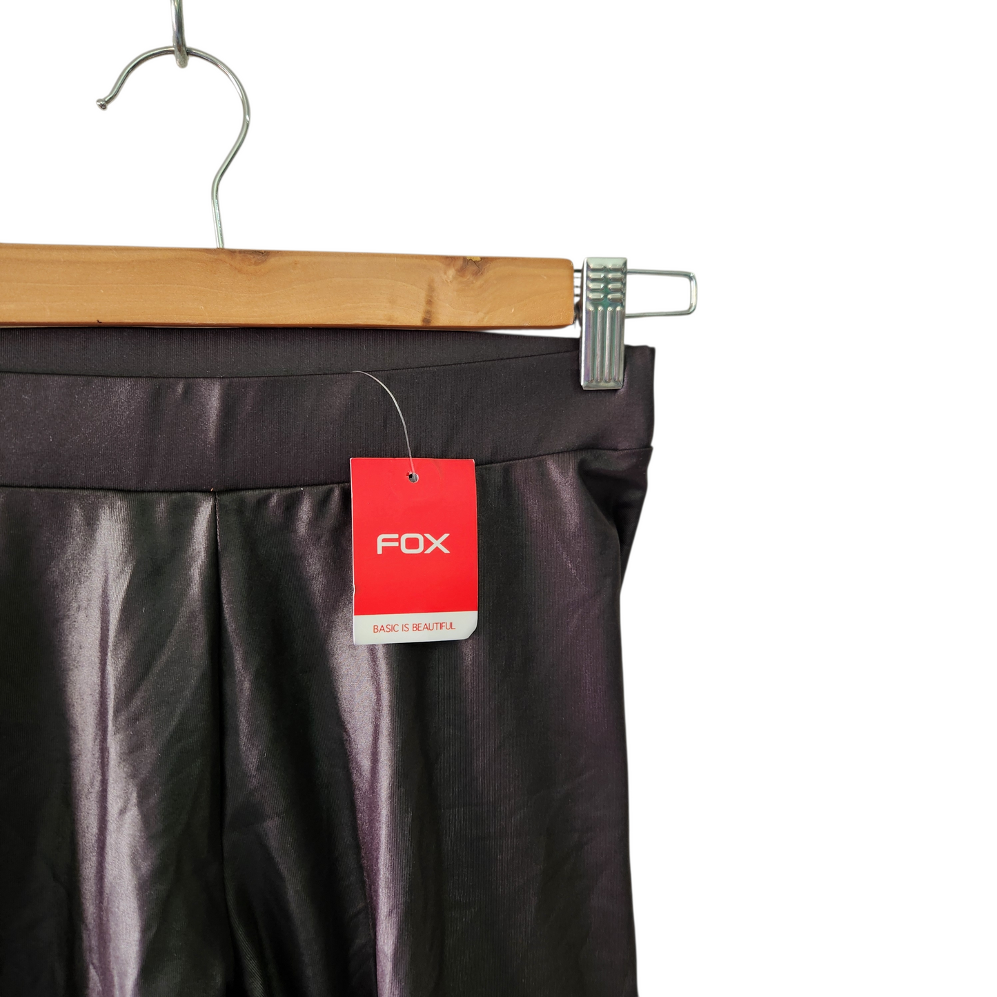 FOX | טייץ מבריק צבע שחור | חדש עם תווית | לאישה מידה XP