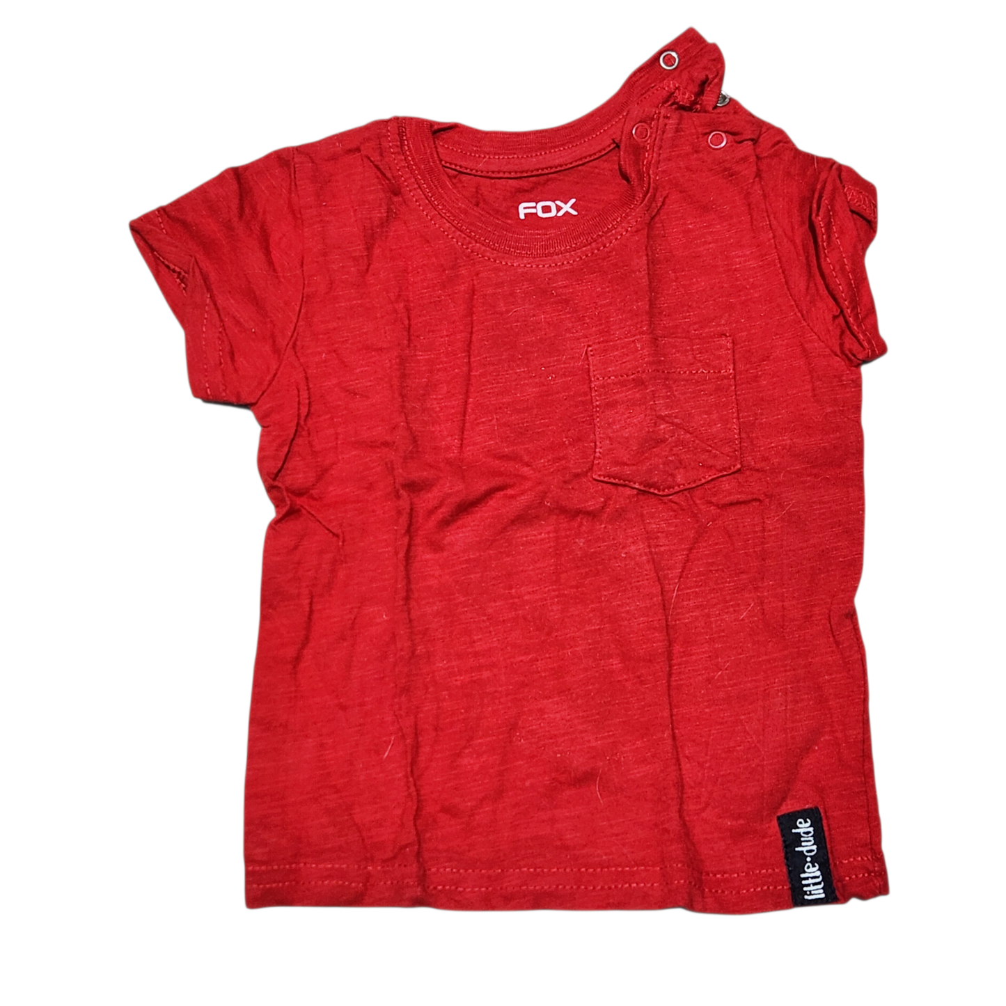 FOX | חולצה קצרה צבע אדום | לתינוקות גיל 6-12 חודשים