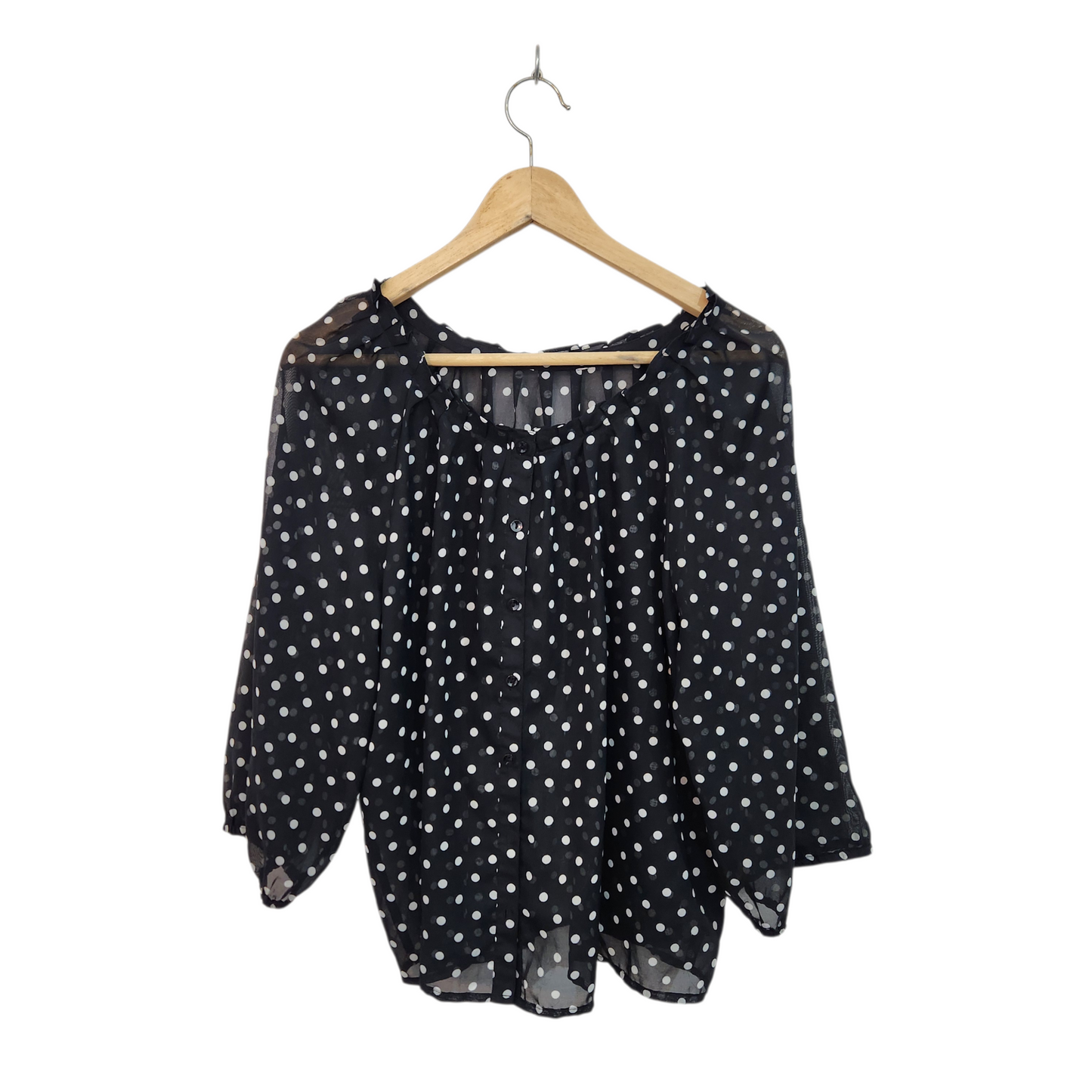 חולצת וינטג' שקופה קצרה | לאישה מידה XL