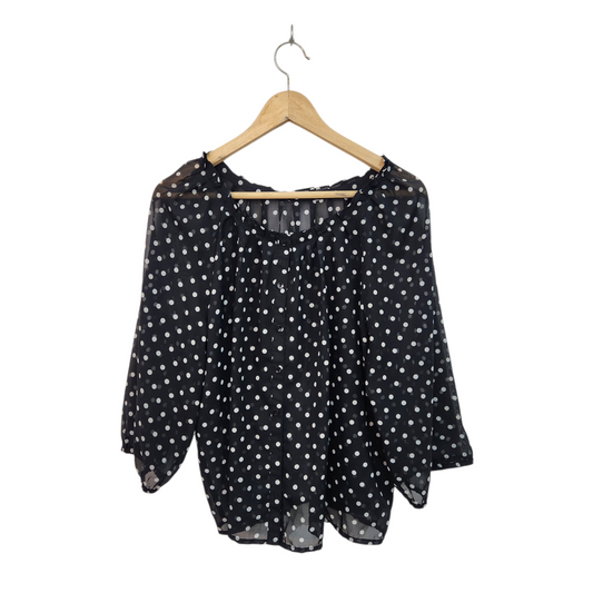 חולצת וינטג' שקופה קצרה | לאישה מידה XL