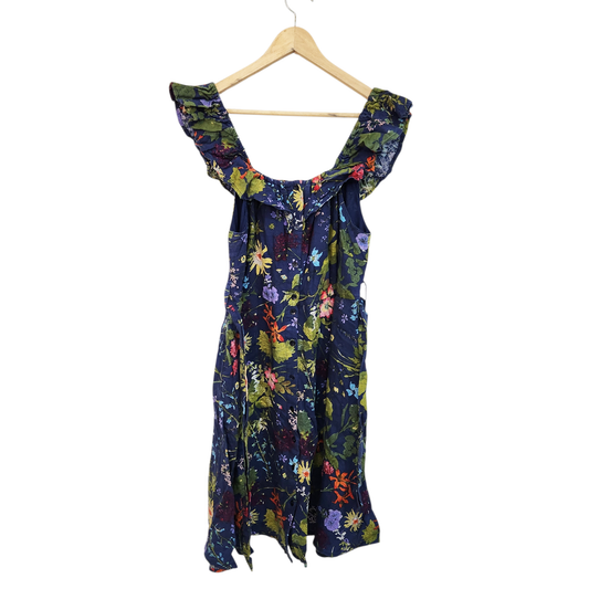 שמלה פרחונית עם קשירה במותן | לאישה מידה M