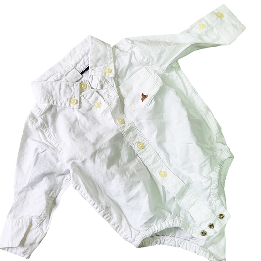 GAP | בגד גוף צבע לבן | לתינוקות גיל 3-6 חודשים