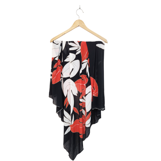 שאל / צעיף דק פרחוני ענק