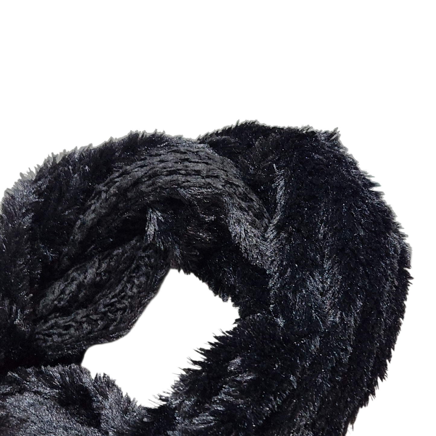 צעיף לולאה פרוותי צבע שחור