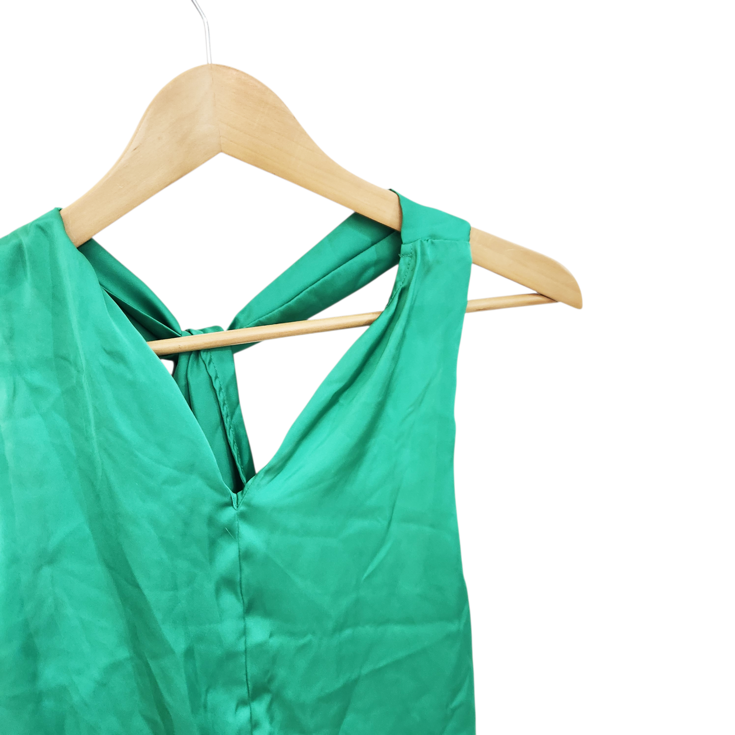 TERRA NOVA | גופיית סטן מעוצבת צבע ירוק | לאישה מידה M