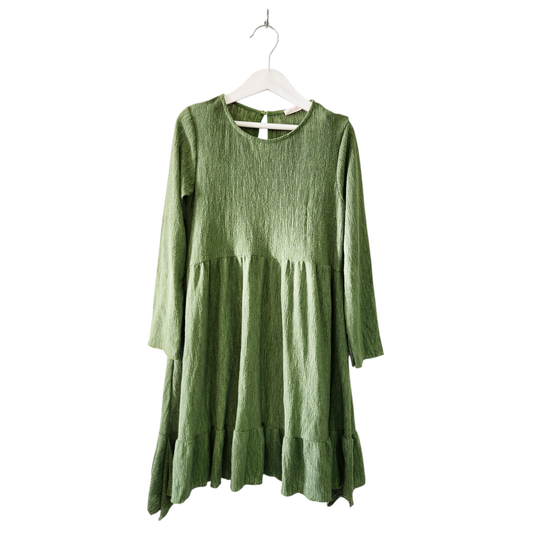 ZARA | שמלה ירוקה שרוול ארוך | לילדות גיל 8