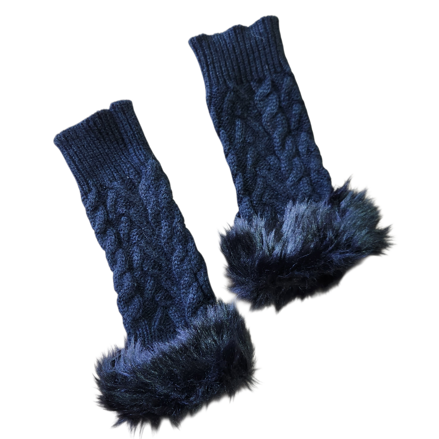 כפפפות חותלות לידיים עם פרווה צבע שחור