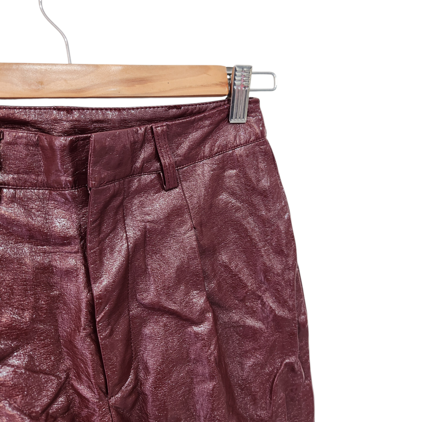 SHEIN | מכנסיים מבריקים צבע בורדו | לאישה מידה XS