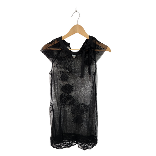 שמלה שחורה שקופה לאישה מידה S