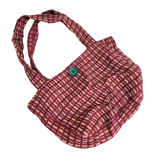 תיק צד סרוג בגווני אדום