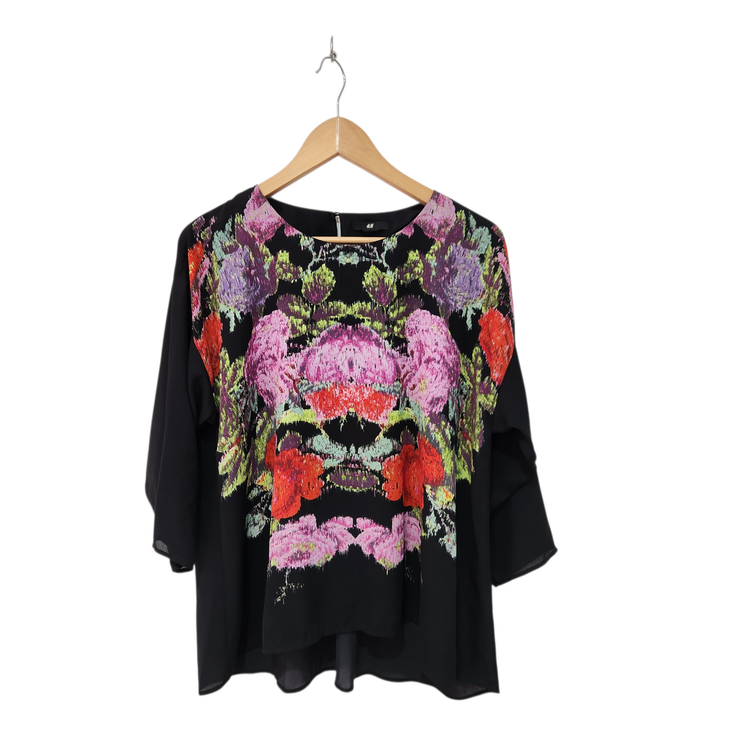 H&M | חולצה קצרה פרחונית לאישה מידה XL