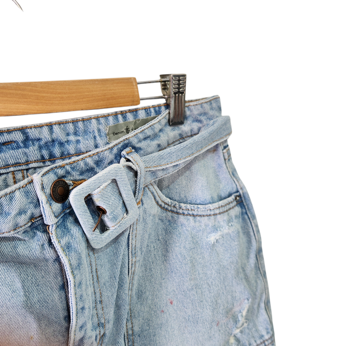 TWENTYFOURSEVEN | חצאית ג'ינס לאישה מידה 42 | מוכתמת