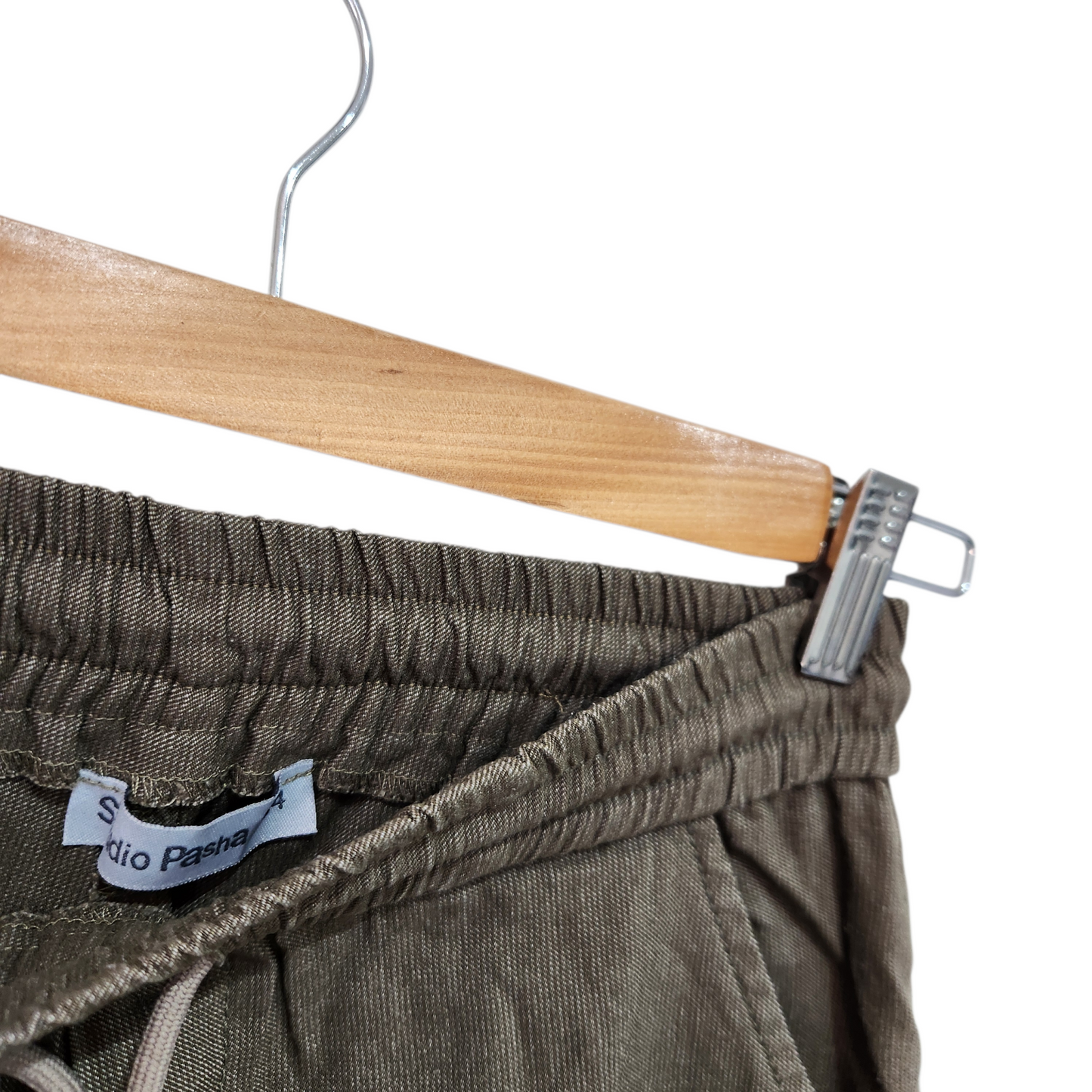 STUDIO PASHA | מכנסיים ארוכים צבע ירוק צבאי | לאישה מידה 34