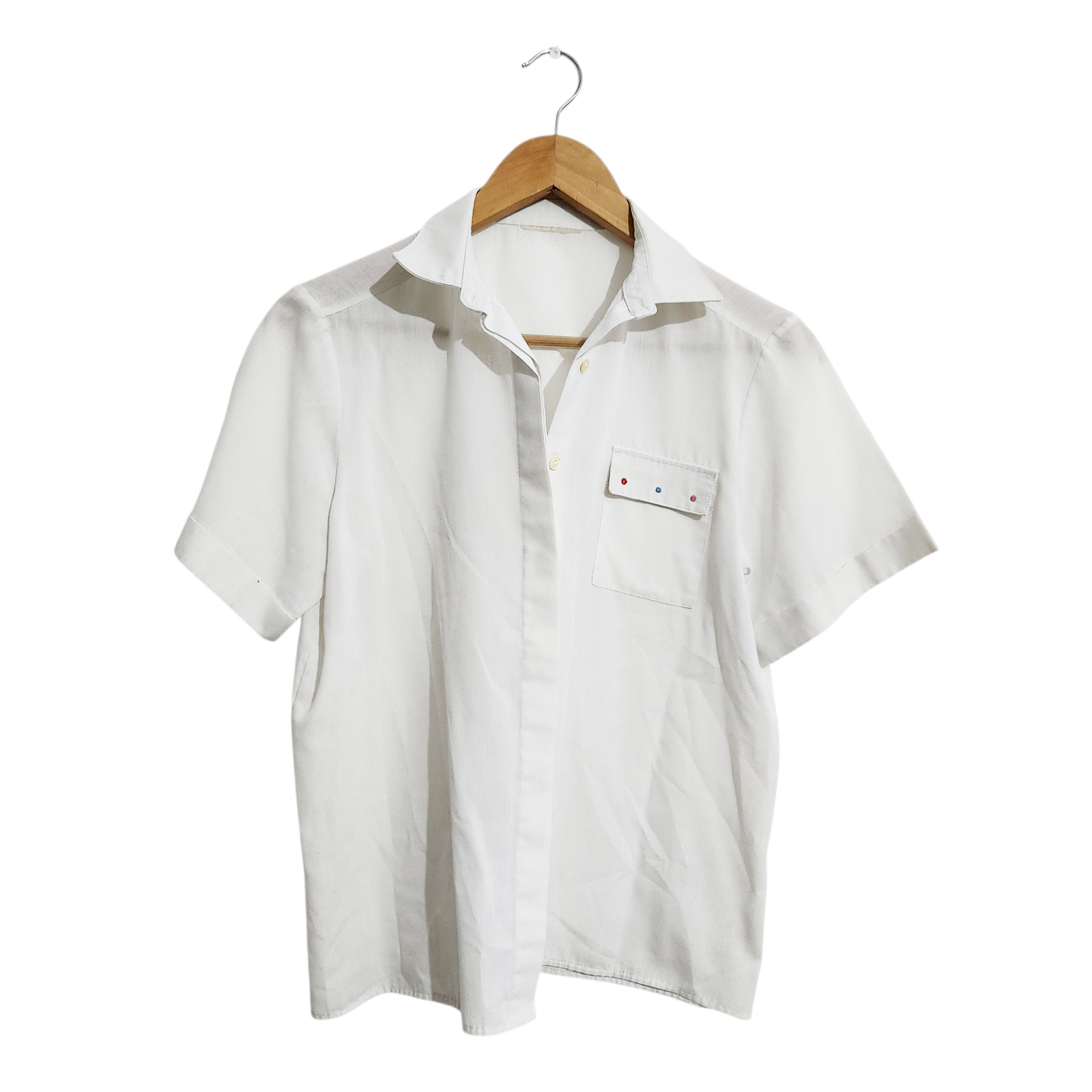 חולצת וינטג' מכופתרת לאישה מידה M/L | מעט דהתה