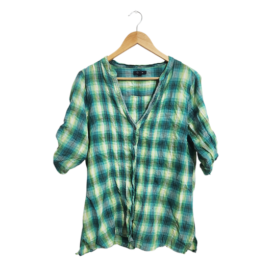 CRAZY LINE | חולצה מכופתרת דקה לאישה מידה 48