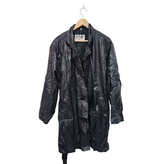 NETWORK | מעיל ניילון דק צבע שחור לאישה מידה M