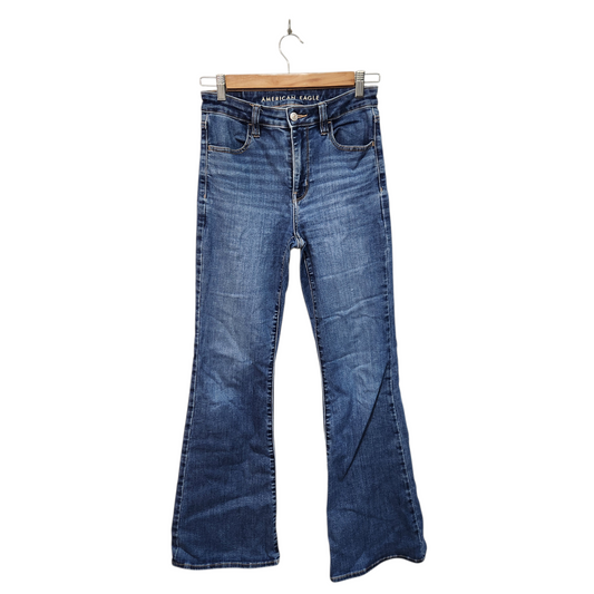 AMERICAN EAGLE | ג'ינס לאישה מידה 38 M | חור פיצי בברך