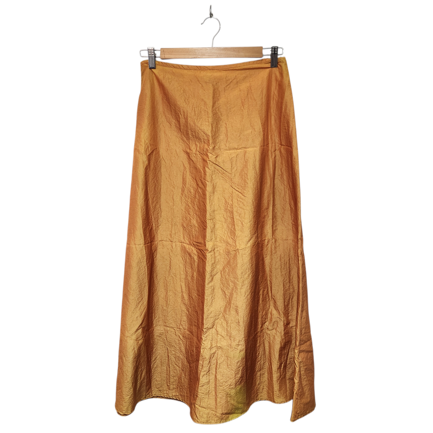 מיכל לוין | חצאית כתומה מבריקה | לאישה מידה 40 | 30אינץ היקף מותן