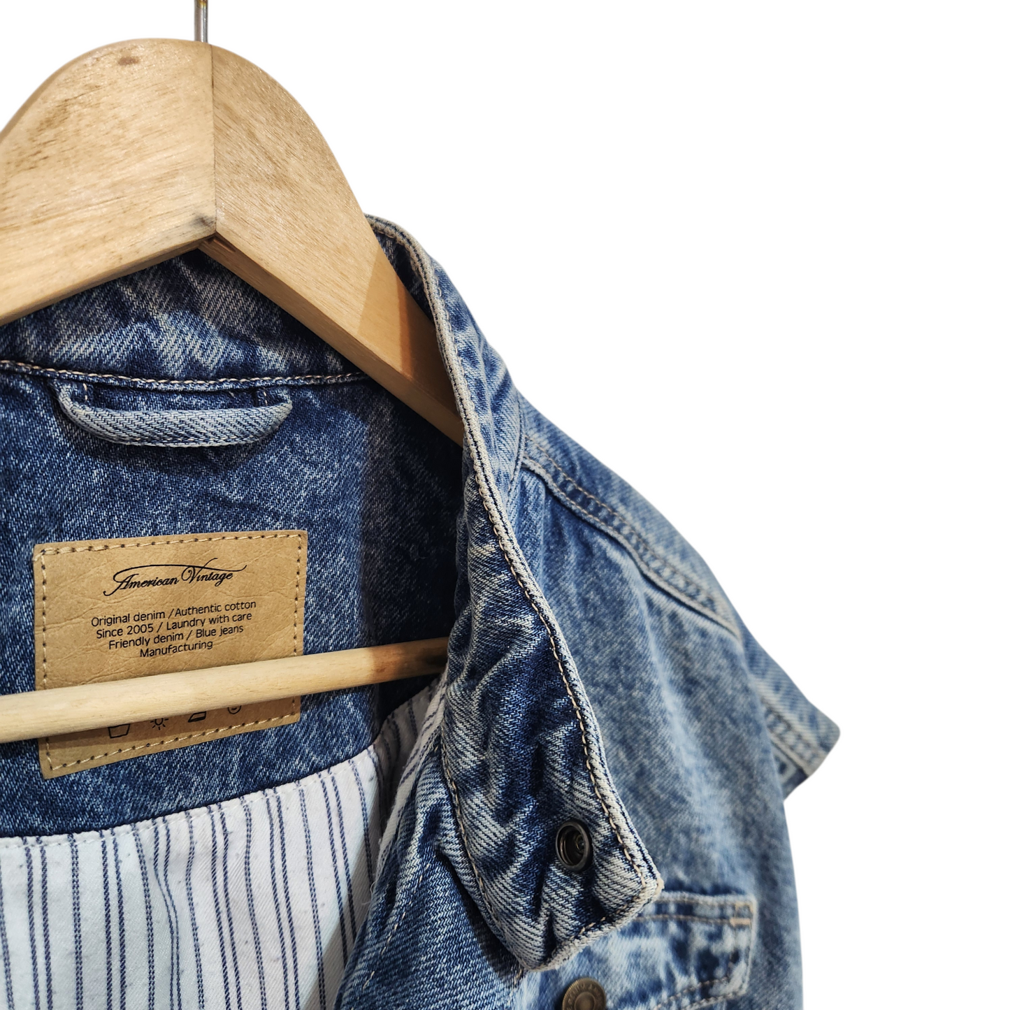 AMERICAN EAGLE | ג'קט ג'ינס אוברסייז לגבר מידה L | מוכתם