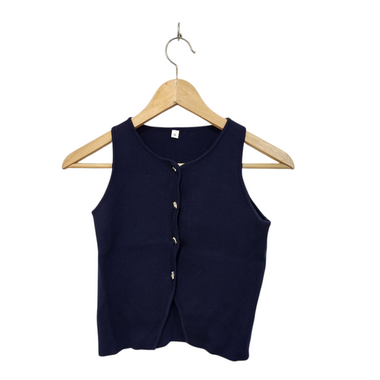 גופיית סריג וינטג' צבע כחול | לאישה מידה S