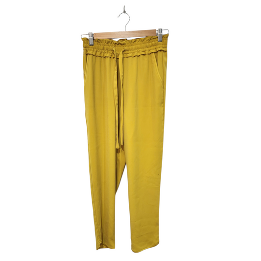 ZARA | מכנסיים ארוכים צבע צהוב חרדל | לאישה מידה XS