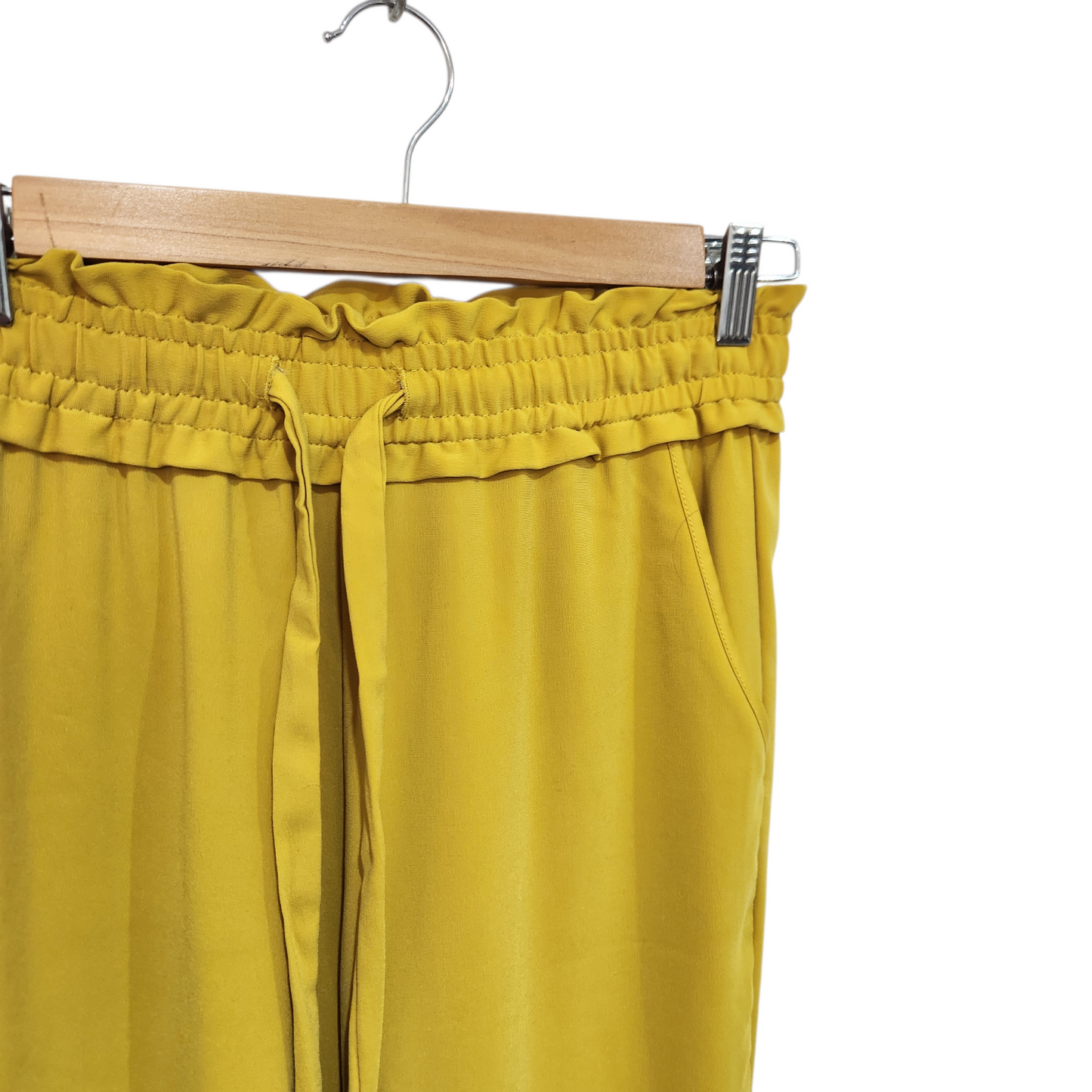 ZARA | מכנסיים ארוכים צבע צהוב חרדל | לאישה מידה XS