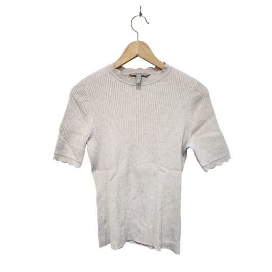 H&M | חולצת סריג צבע בז' | לאישה מידה XS