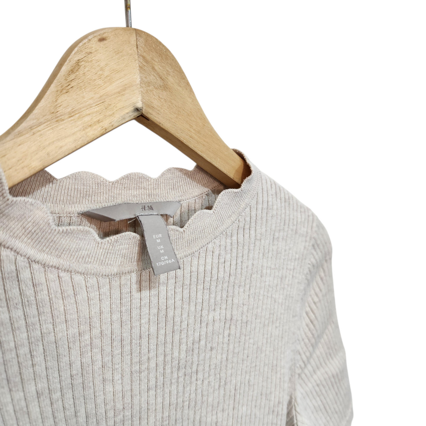 H&M | חולצת סריג צבע בז' | לאישה מידה XS