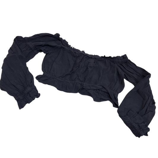 STUDIO PASHA | חולצת בטן צבע שחור שרוול ארוך | לאישה מידה XS