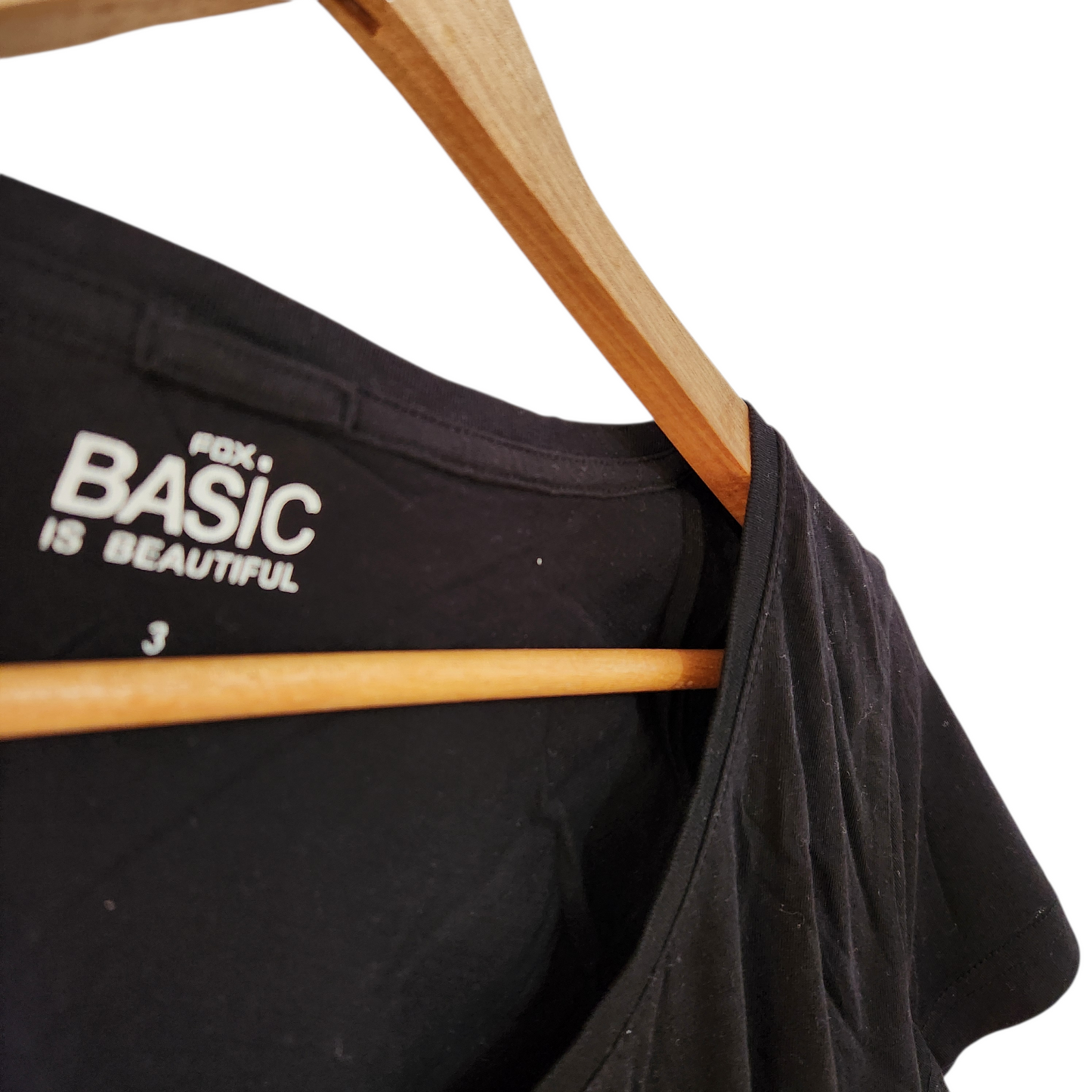 FOX BASIC | חולצה קצרה צבע שחור | לאישה מידה 3 L