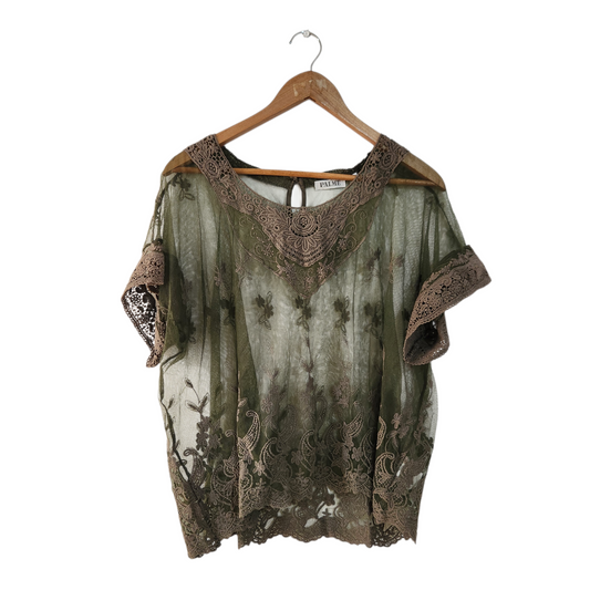 PALME | חולצה קצרה דקה אוברסייז | לאישה מידה M/L