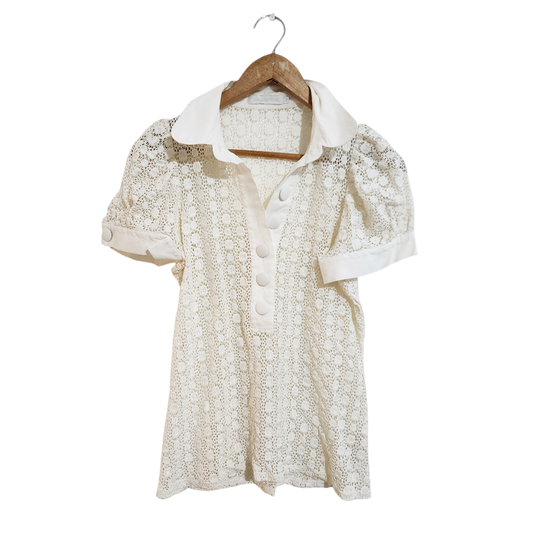 ANNE FONTAINE| חולצת תחרה קצרה לאישה מידה 44