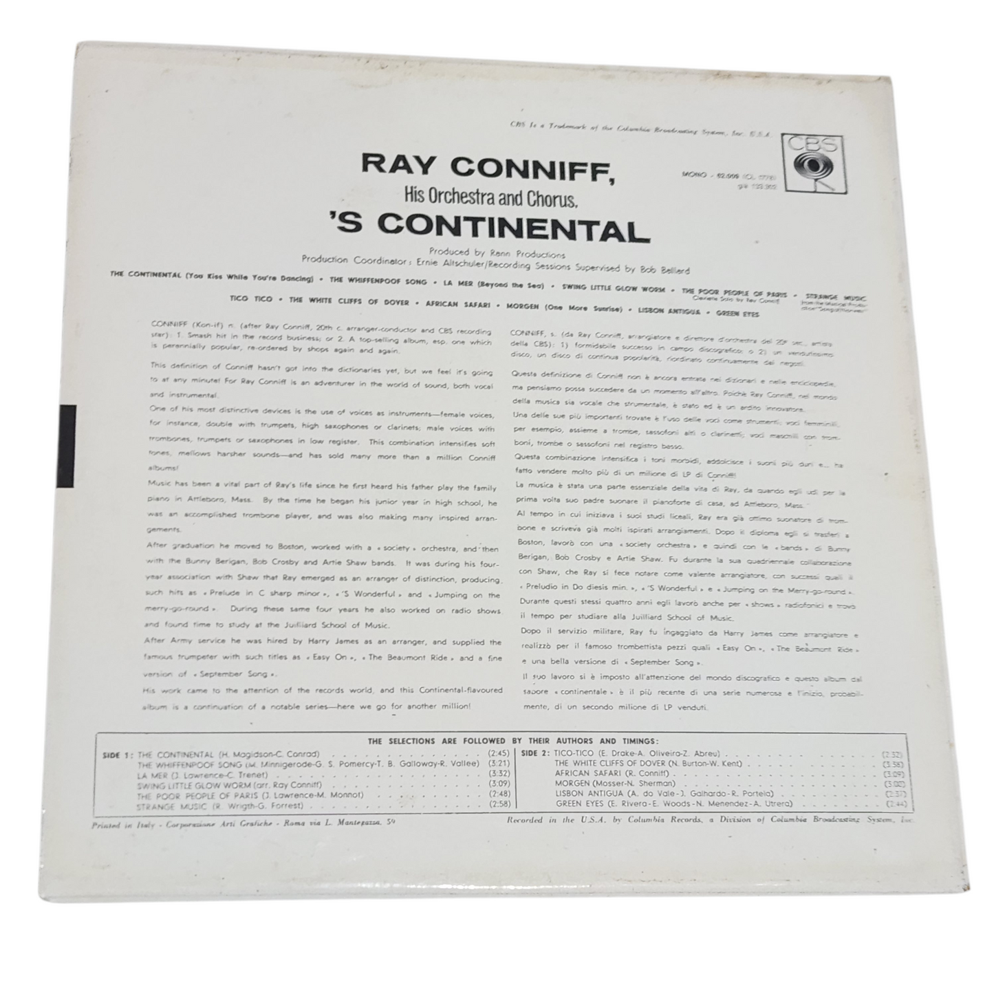 תקליט Ray Conniff – S Continental (וינטג')