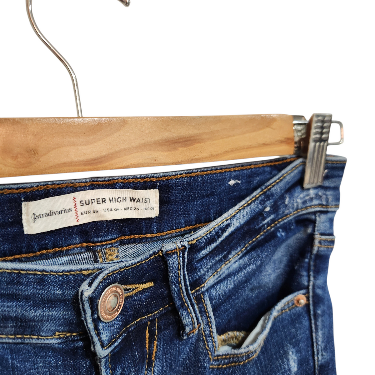 STRADIVARIUS | SUPER HIGHT WAIST | ג'ינס סקיני גבוה לאישה מידה 36 S