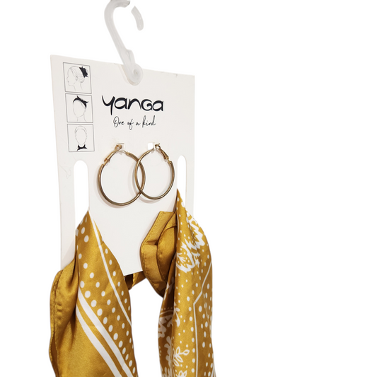 YANGA | מטפחת סטן + עגילי חישוק