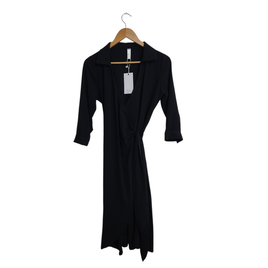 X30 | שמלה ארוכה דקה צבע שחור | מידה 2 M | חדשה עם תווית