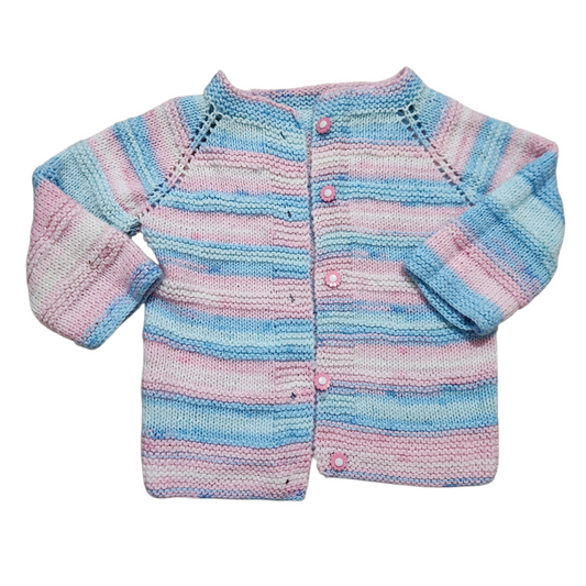 סוודר עבודת יד עם כפתורים לילדות גיל 3